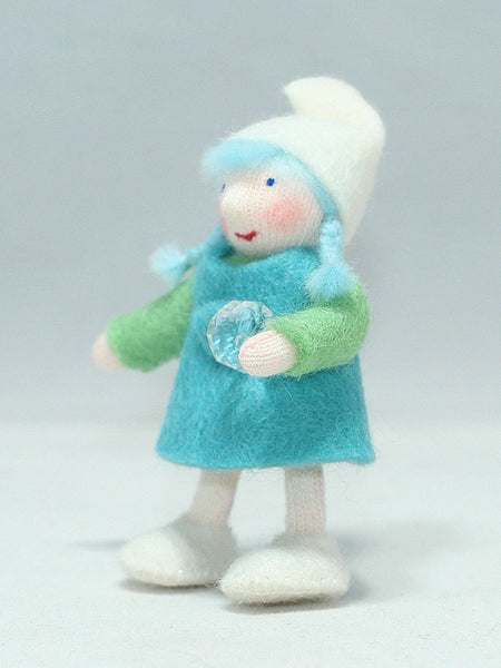Cave Gnome Girl (miniature bendable felt doll)