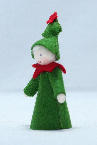 Christmas Tree Prince (miniature standing felt doll, theme hat)