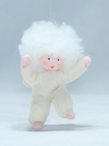 Snow Baby (miniature bendable hanging felt doll)