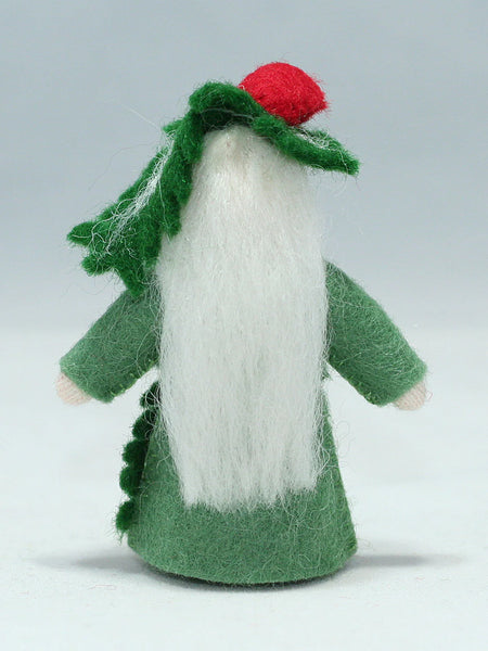 Yew Tree Fairy (miniature standing felt doll, berry hat)
