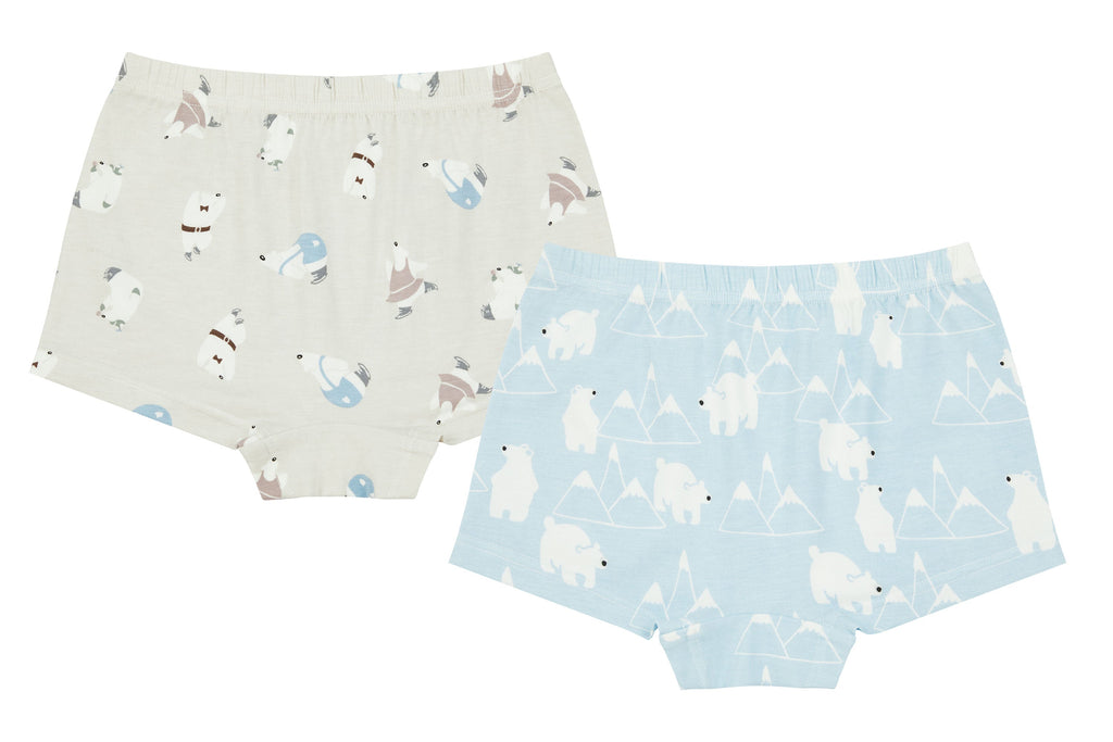 Bamboo Girls Boy Short Underwear (2 Pack) - Polar Bear – BunnyDounny
